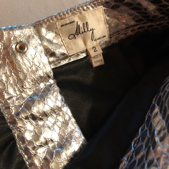 Milly Mirrored Leather Python Pencil Skirt - Picture 8 of 8